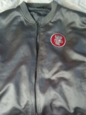 Colosseum Womens Shimmery Silver Grey Bomber Jacket